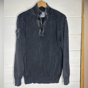 BKE Charcoal 1/4 button neck Sweater pullover Men’s Large